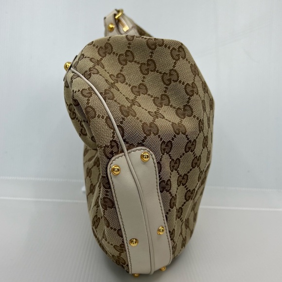 Gucci Biba Monogram Canvas Studded Hobo Bag - Picture 5 of 14
